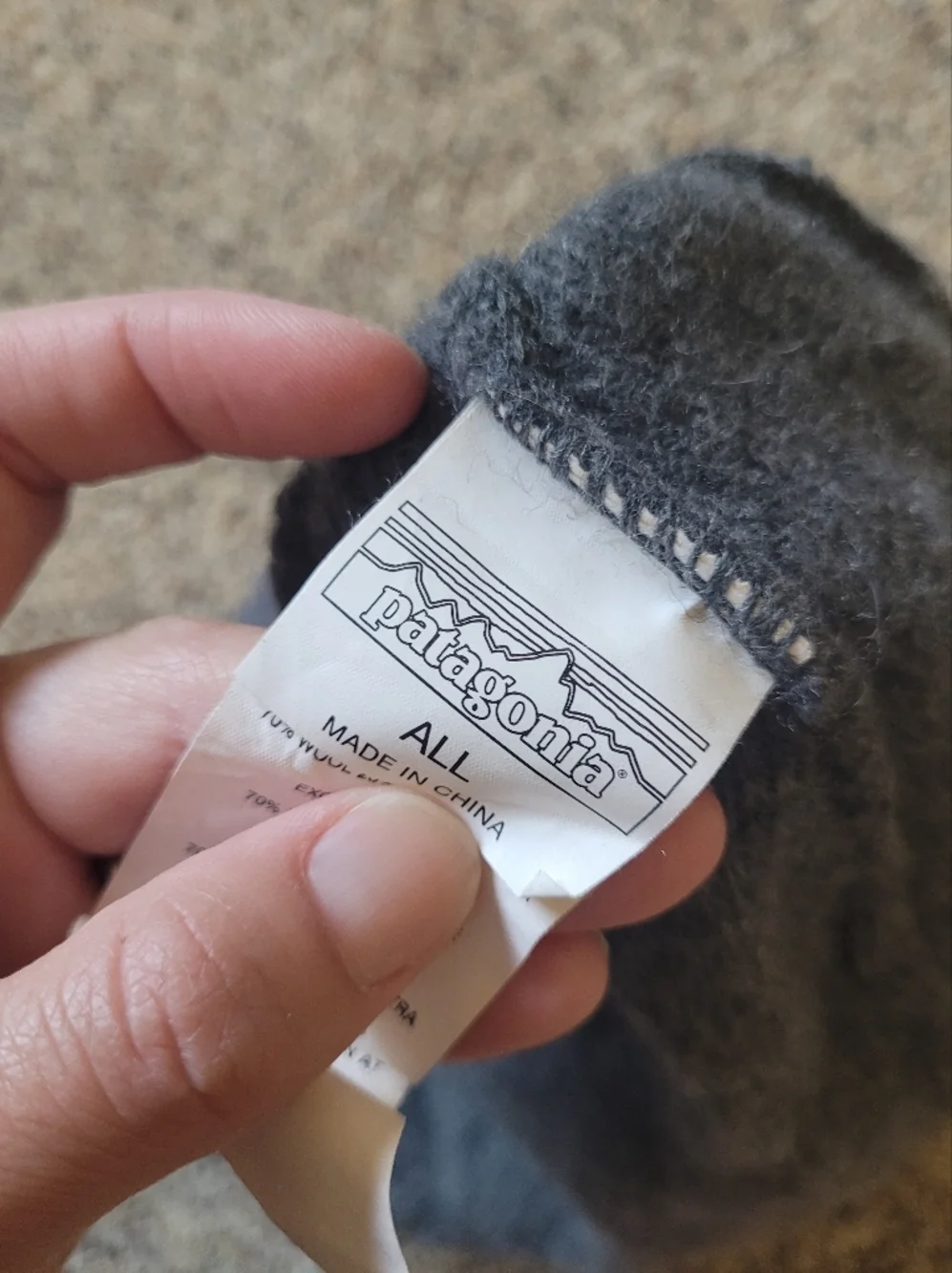 Patagonia Mens Grey Beanie Hat